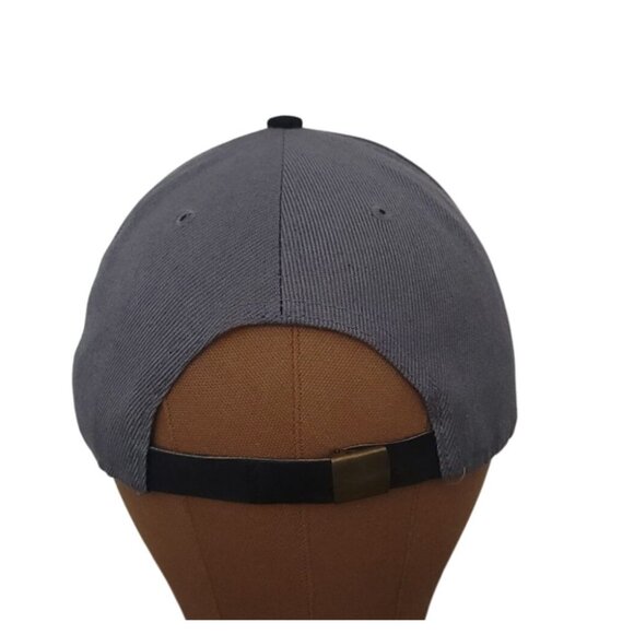 Pink + Dolphin Strapback Baseball Hat Patent Bill Embroidered P Logo Gray Black - Picture 3 of 8